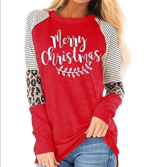 Tops - Red merry Christmas long sleeve top